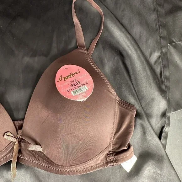Angelina Chocolate Bra Adjustable Straps Convertible Removable Straps Wireless - Picture 7 of 12